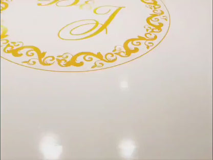 Custom  Wedding Decal Dance Floor Wrap Gloss Removable Vinyl. Monogram Print and Vinyl to cover the entire dancefloor. Wedding logo design