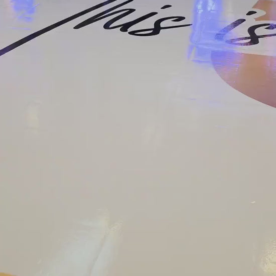Customizable Birthday Decal Dance Floor Wrap. Removable Vinyl. Covers entire dancefloor. Birthday Gloss/Matte Floor Wrap. Free Shipping