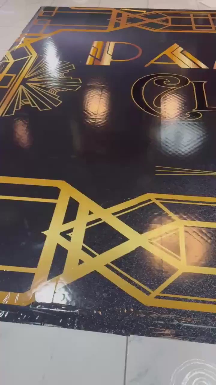 Customizable Great Gatsby Birthday Decal Dance Floor Wrap. Removable Vinyl. Covers entire dancefloor. Birthday Floor Wrap. Free Shipping