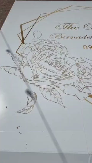 Custom  Wedding Decal Dance Floor Wrap Gloss Removable Vinyl. Monogram Print and Vinyl to cover the entire dancefloor. Wedding logo design