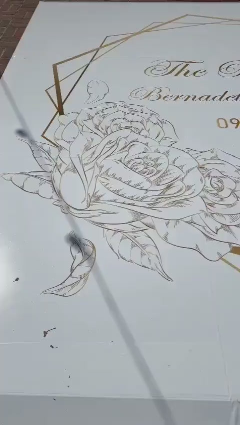 Custom  Wedding Decal Dance Floor Wrap Gloss Removable Vinyl. Monogram Print and Vinyl to cover the entire dancefloor. Wedding logo design