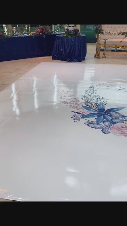 Custom  Wedding Decal Dance Floor Wrap Gloss Removable Vinyl. Monogram Print and Vinyl to cover the entire dancefloor. Wedding logo design