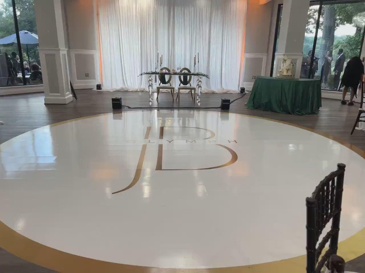 Unique Circular Custom Wedding Decal Dance Floor Wrap. Gloss Removable Vinyl. Wedding Floor designs that cover the dancefloor. Free Shipping