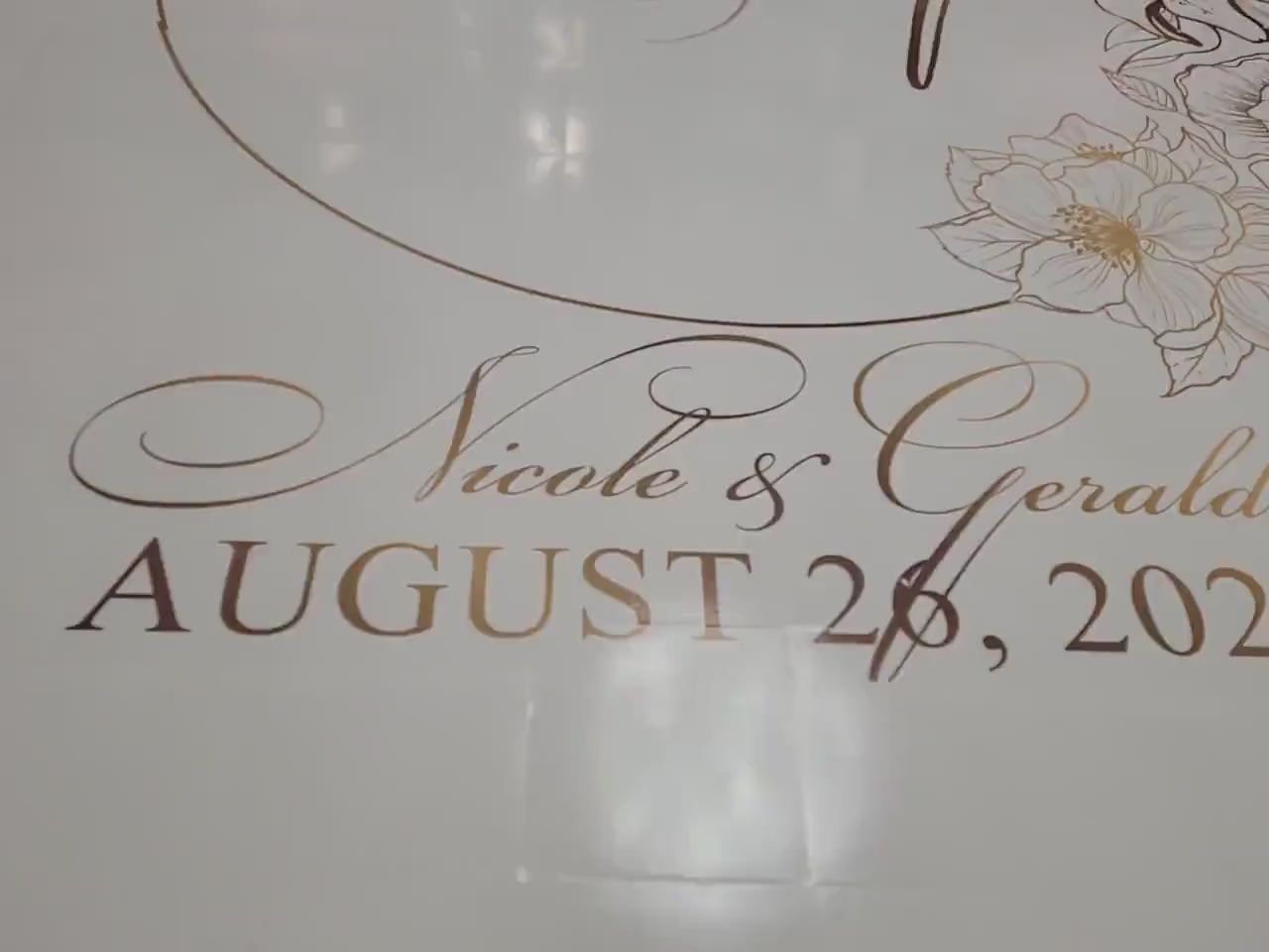Custom  Wedding Decal Dance Floor Wrap Gloss Removable Vinyl. Monogram Print and Vinyl to cover the entire dancefloor. Wedding logo design