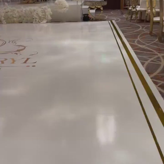 Custom  Wedding Decal Dance Floor Wrap Gloss Removable Vinyl. Monogram Print and Vinyl to cover the entire dancefloor. Wedding logo design