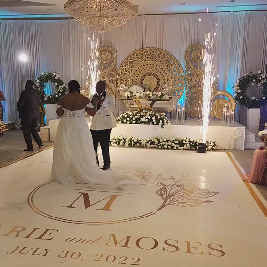 Full Print Custom Wedding Decal Dance Floor Wrap Gloss Removable Vinyl. Wedding Dancefloor design. Free Shipping