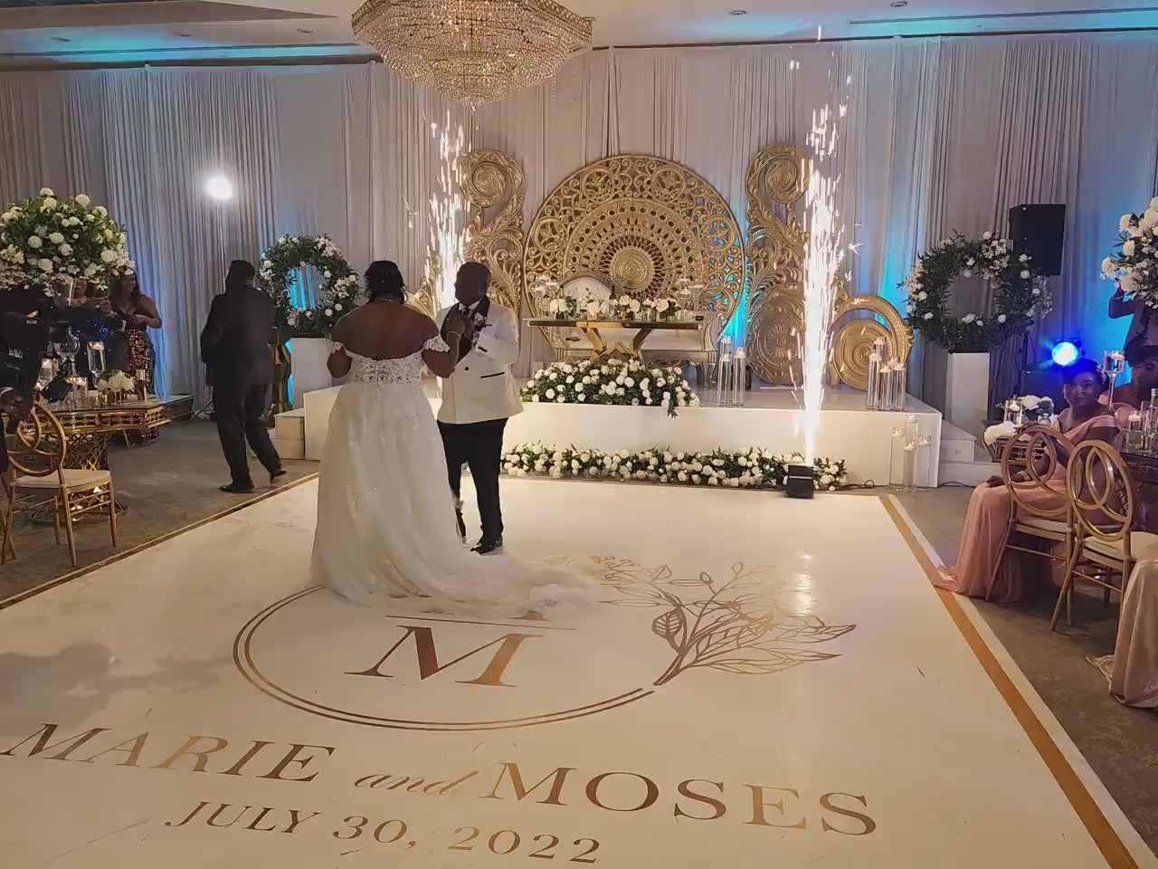 Full Print Custom Wedding Decal Dance Floor Wrap Gloss Removable Vinyl. Wedding Dancefloor design. Free Shipping