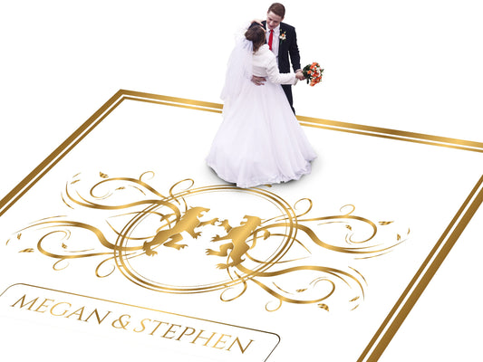 Full Print Custom Wedding Decal Dance Floor Wrap Gloss Removable Vinyl. Wedding Dancefloor design. Free Shipping