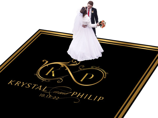 Full Print Custom Wedding Decal Dance Floor Wrap Gloss Removable Vinyl. Wedding Dancefloor design. Free Shipping