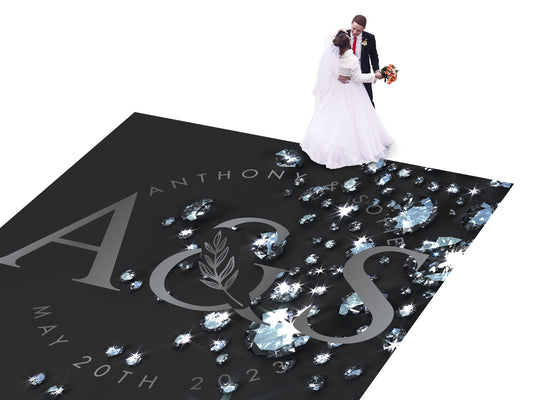 Full Print Custom Wedding Decal Dance Floor Wrap Gloss Removable Vinyl. Wedding Dancefloor design. Free Shipping