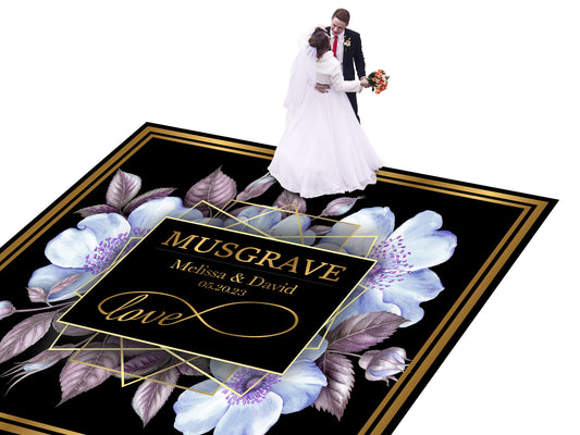 Full Print Custom Wedding Decal Dance Floor Wrap Gloss Removable Vinyl. Wedding Dancefloor design. Free Shipping