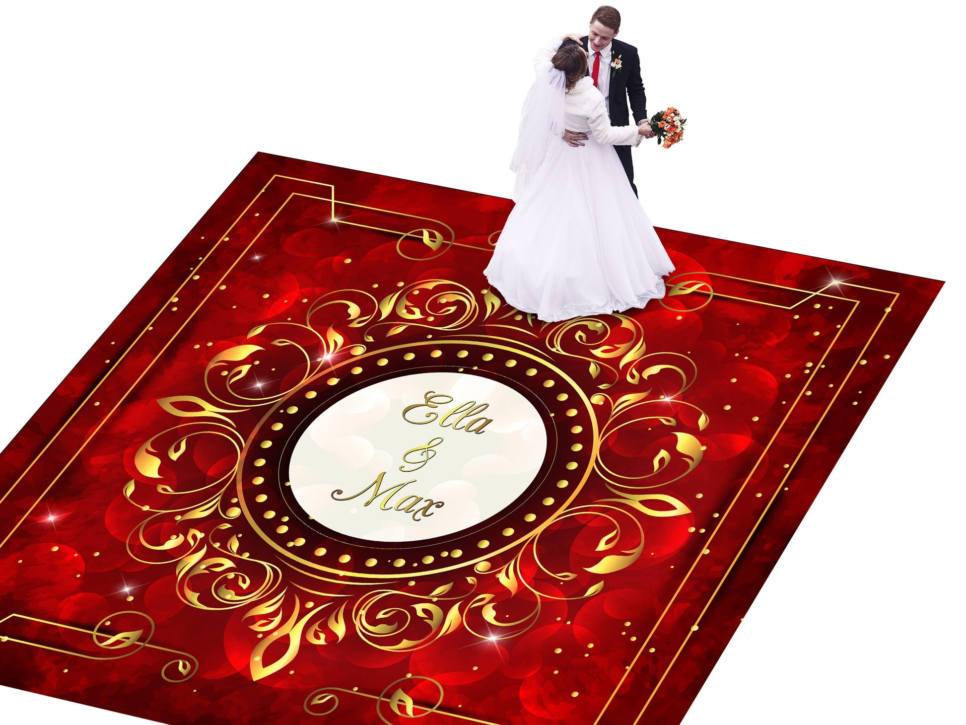 Custom Wedding Decal Dance Floor Wrap Gloss Removable Vinyl. Monogram Print and Vinyl to cover the entire dancefloor. Wedding logo design
