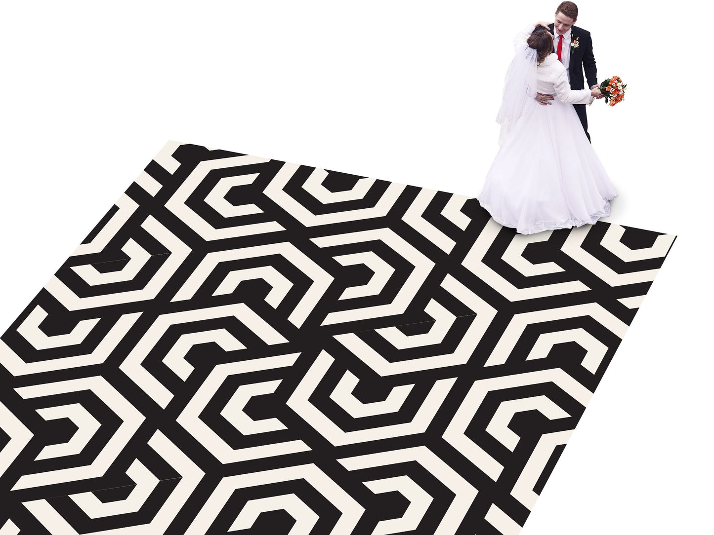 Geometric pattern Custom Wedding Dance Floor Wrap Gloss Removable Vinyl. Monogram Print & Vinyl to cover the dancefloor. Wedding logo design