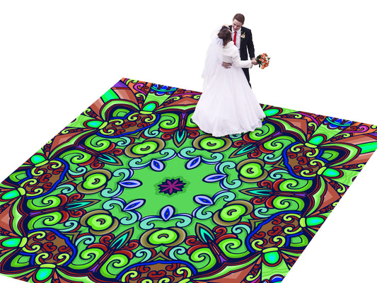 Indian Wedding Mehdi Mandala Sangeet Full Color Dancefloor print. Dancefloor Gloss/Matte Wrap Removable Vinyl. Print to cover dancefloor