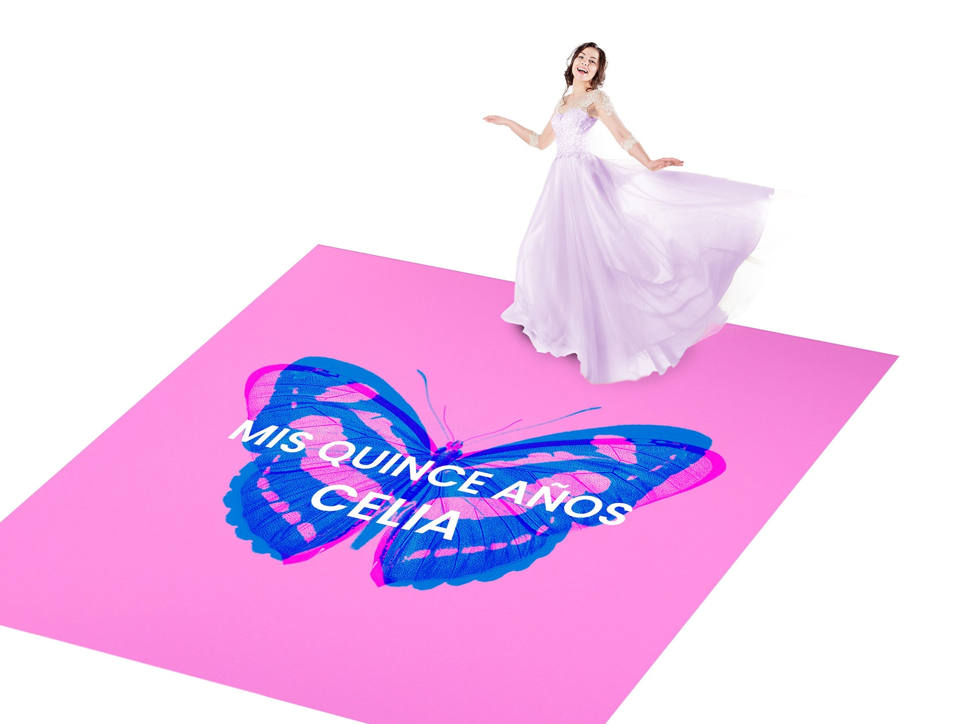 Customizable Gorgeous Quinceanera Dance Floor Wrap Gloss Removable Vinyl. Print and Vinyl to cover the entire dancefloor. Mis Quince anos