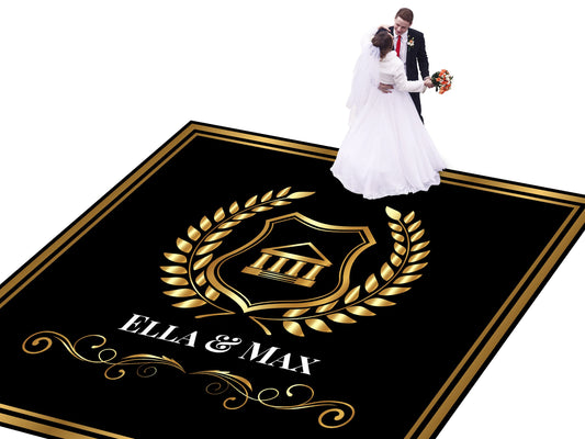 Custom Wedding Decal Dance Floor Wrap Gloss Removable Vinyl. Monogram Print and Vinyl to cover the entire dancefloor. Wedding logo design