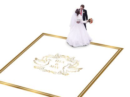 Custom Wedding Decal Dance Floor Wrap Gloss Removable Vinyl. Monogram Print and Vinyl to cover the entire dancefloor. Wedding logo design
