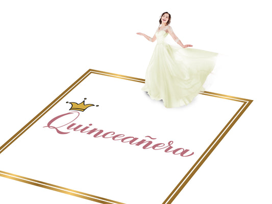 Customizable Gorgeous Quinceanera Dance Floor Wrap Gloss Removable Vinyl. Print and Vinyl to cover the entire dancefloor. Mis Quince anos