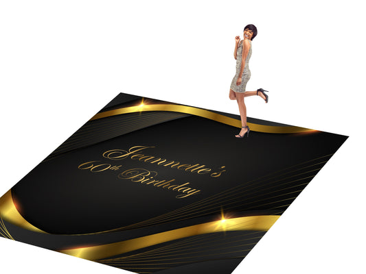 Customizable Birthday Decal Dance Floor Wrap Gloss/Matte Removable Vinyl. Vinyl to cover the entire dancefloor. Birthday party logo design