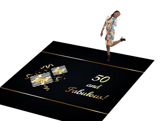 Customizable Birthday Decal Dance Floor Wrap Gloss/Matte Removable Vinyl. Vinyl to cover the entire dancefloor. Birthday party logo design