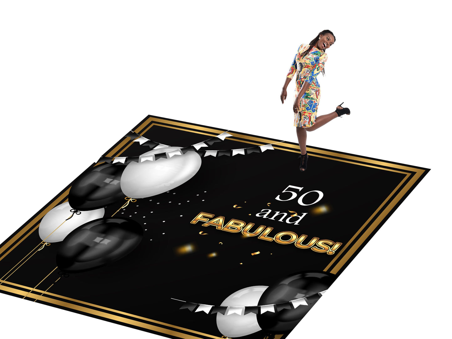 Customizable Birthday Decal Dance Floor Wrap Gloss/Matte Removable Vinyl. Vinyl to cover the entire dancefloor. Birthday party logo design