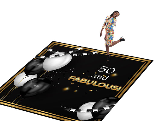 Customizable Birthday Decal Dance Floor Wrap Gloss/Matte Removable Vinyl. Vinyl to cover the entire dancefloor. Birthday party logo design