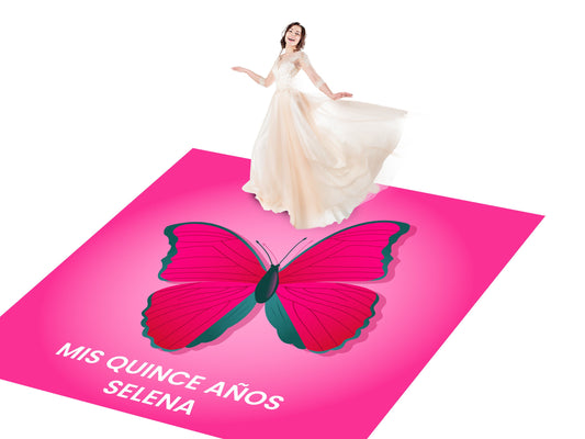 Customizable Gorgeous Quinceanera Dance Floor Wrap Gloss Removable Vinyl. Print and Vinyl to cover the entire dancefloor. Mis Quince anos