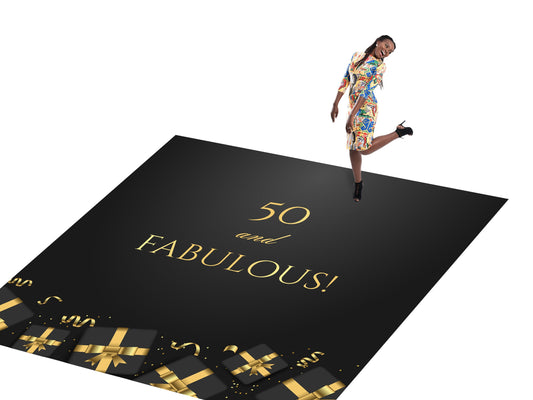 Customizable Birthday Decal Dance Floor Wrap Gloss/Matte Removable Vinyl. Vinyl to cover the entire dancefloor. Birthday party logo design