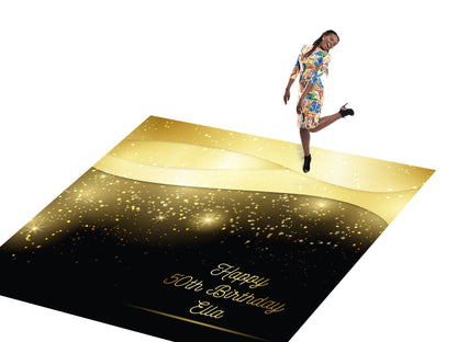 Customizable Birthday Decal Dance Floor Wrap Gloss/Matte Removable Vinyl. Vinyl to cover the entire dancefloor. Birthday party logo design