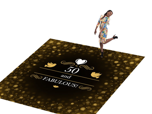 Customizable Birthday Decal Dance Floor Wrap Gloss/Matte Removable Vinyl. Vinyl to cover the entire dancefloor. Birthday party logo design