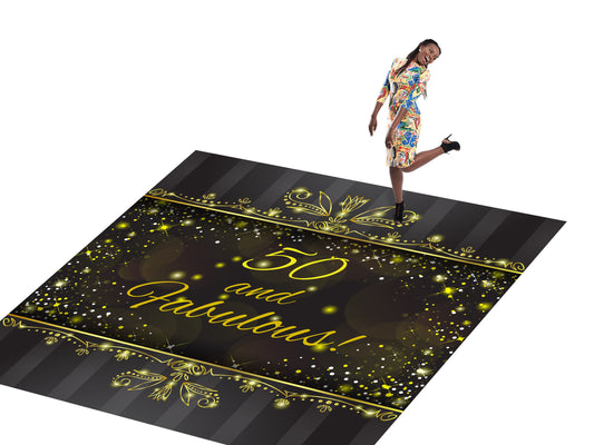 Customizable Birthday Decal Dance Floor Wrap Gloss/Matte Removable Vinyl. Vinyl to cover the entire dancefloor. Birthday party logo design