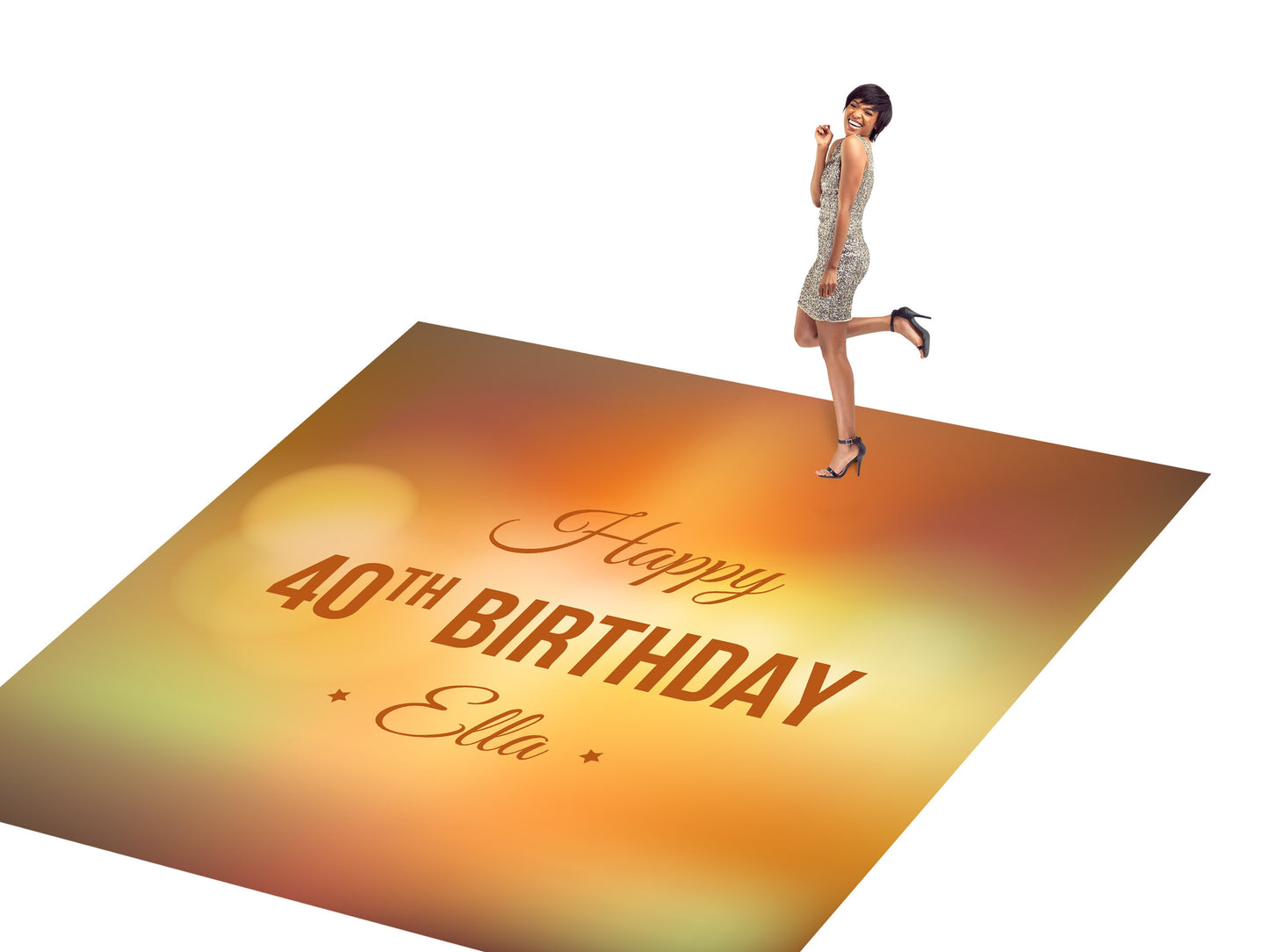 Customizable Birthday Decal Dance Floor Wrap Gloss/Matte Removable Vinyl. Vinyl to cover the entire dancefloor. Birthday party logo design