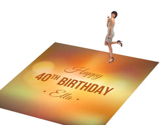 Customizable Birthday Decal Dance Floor Wrap Gloss/Matte Removable Vinyl. Vinyl to cover the entire dancefloor. Birthday party logo design