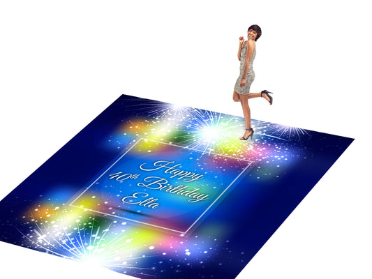 Customizable Birthday Decal Dance Floor Wrap Gloss/Matte Removable Vinyl. Vinyl to cover the entire dancefloor. Birthday party logo design