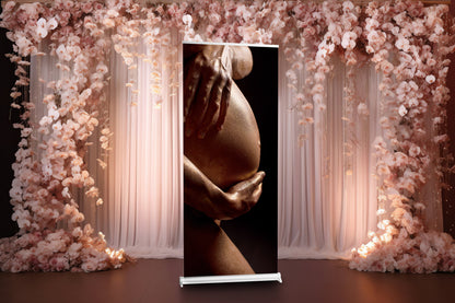 Baby Shower, Gender Reveal. Pregnancy Photo. Retractable Banner, Custom RollUp Banner, Sign Display, Retractable High Quality. FREE SHIPPING