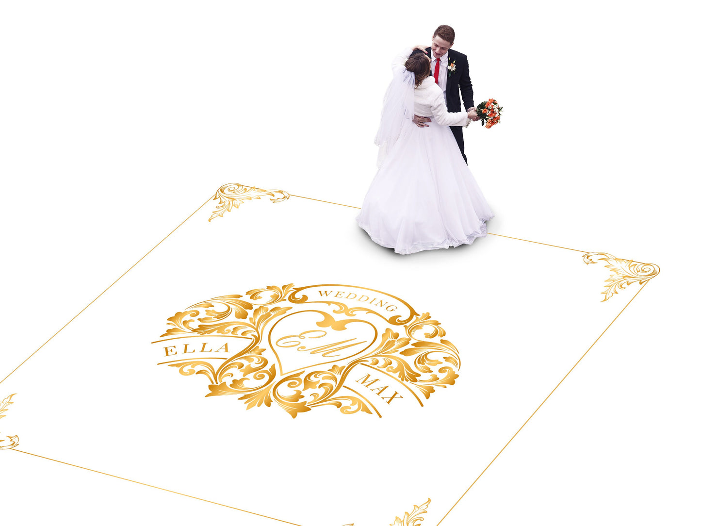Custom Wedding Decal Dance Floor Wrap Gloss Removable Vinyl. Monogram Print and Vinyl to cover the entire dancefloor. Wedding logo design