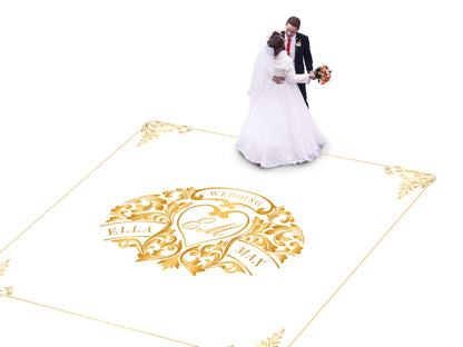 Custom Wedding Decal Dance Floor Wrap Gloss Removable Vinyl. Monogram Print and Vinyl to cover the entire dancefloor. Wedding logo design