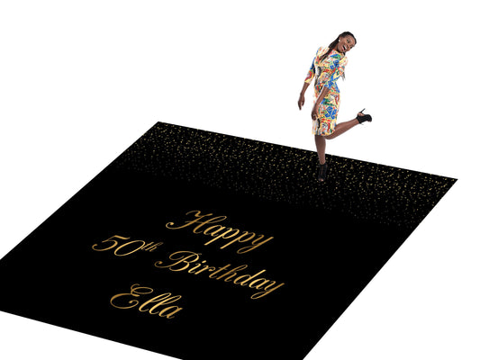 Customizable Birthday Decal Dance Floor Wrap Gloss/Matte Removable Vinyl. Vinyl to cover the entire dancefloor. Birthday party logo design