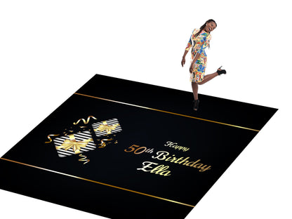 Customizable Birthday Decal Dance Floor Wrap Gloss/Matte Removable Vinyl. Vinyl to cover the entire dancefloor. Birthday party logo design