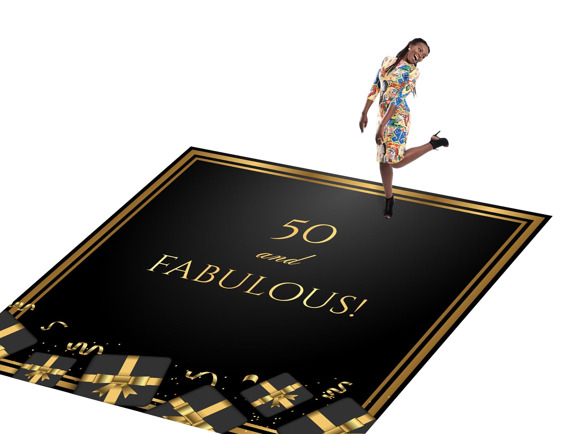 Customizable Birthday Decal Dance Floor Wrap Gloss/Matte Removable Vinyl. Vinyl to cover the entire dancefloor. Birthday party logo design