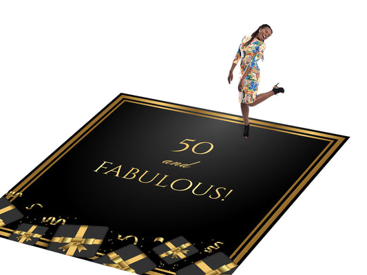 Customizable Birthday Decal Dance Floor Wrap Gloss/Matte Removable Vinyl. Vinyl to cover the entire dancefloor. Birthday party logo design