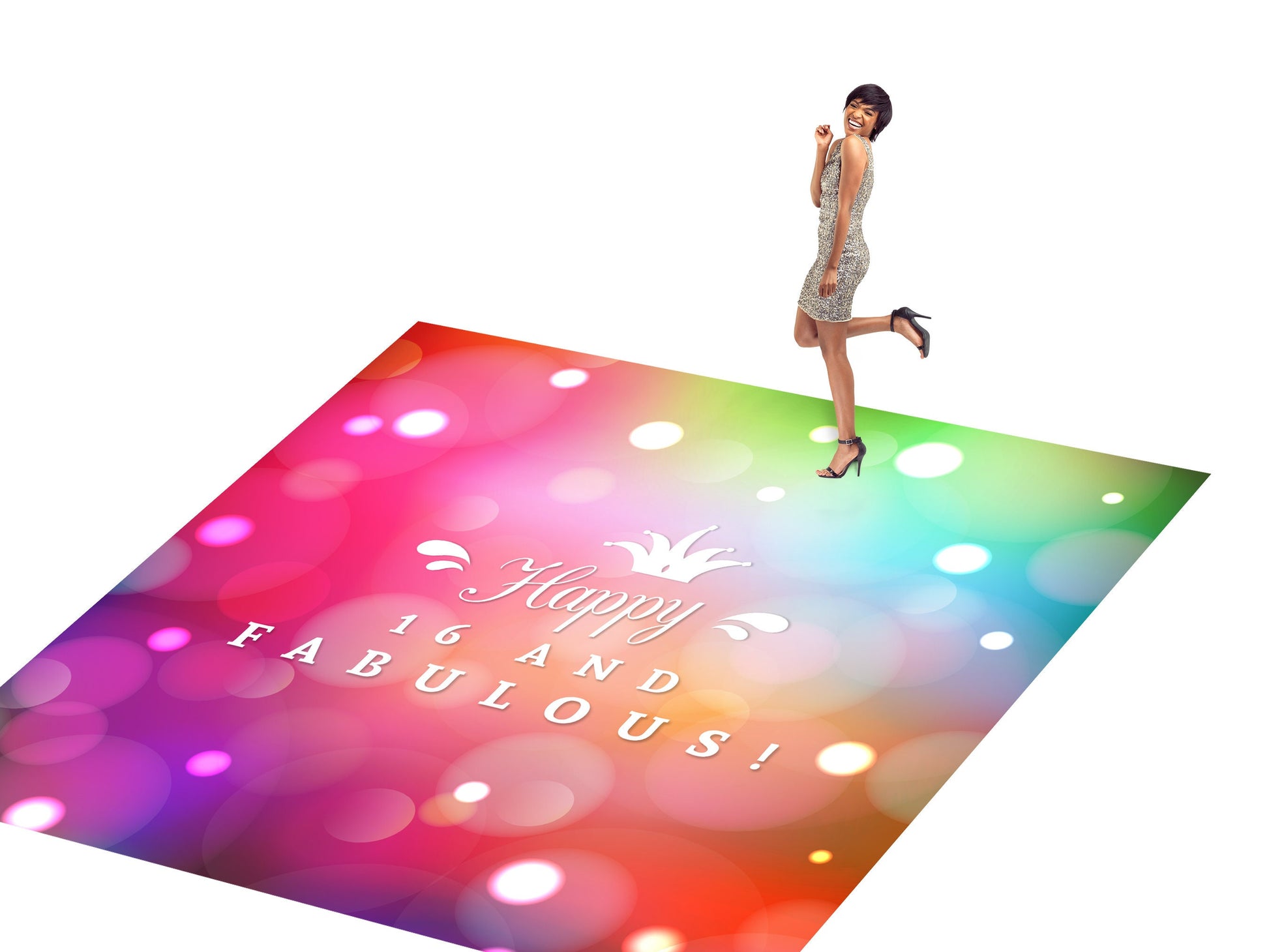 Customizable Birthday Decal Dance Floor Wrap Gloss/Matte Removable Vinyl. Vinyl to cover the entire dancefloor. Birthday party logo design
