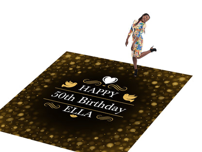 Customizable Birthday Decal Dance Floor Wrap Gloss/Matte Removable Vinyl. Vinyl to cover the entire dancefloor. Birthday party logo design
