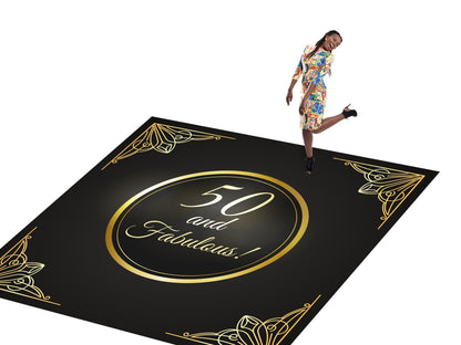 Customizable Birthday Decal Dance Floor Wrap Gloss/Matte Removable Vinyl. Vinyl to cover the entire dancefloor. Birthday party logo design