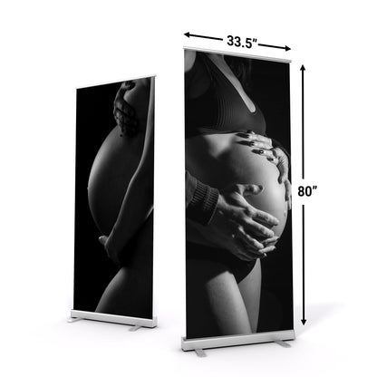 Baby Shower, Gender Reveal. Pregnancy Photo. Retractable Banner, Custom RollUp Banner, Sign Display, Retractable High Quality. FREE SHIPPING