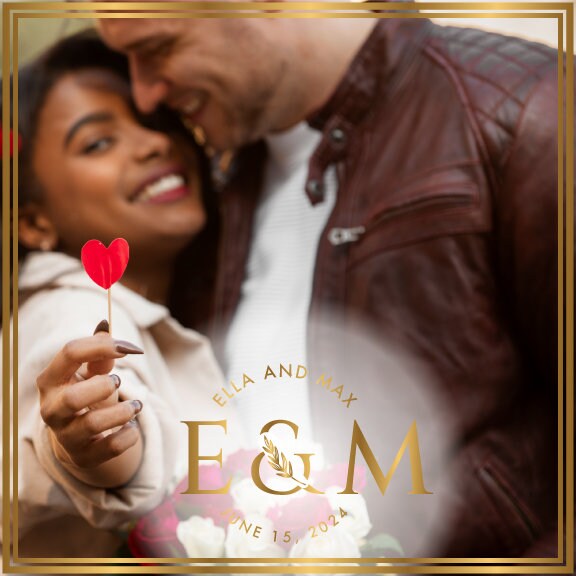 Super Unique Custom Wedding Photo Portrait Dance Floor Wrap Design. Removable Vinyl. Floor Wrap Print to cover the dancefloor. Wedding logo