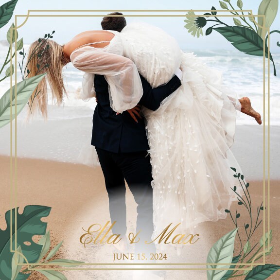 Super Unique Custom Wedding Photo Portrait Dance Floor Wrap Design. Removable Vinyl. Floor Wrap Print to cover the dancefloor. Wedding logo