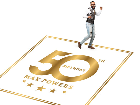 Customizable Birthday Decal Dance Floor Wrap Gloss/Matte Removable Vinyl. Vinyl to cover the entire dancefloor. Birthday party logo design