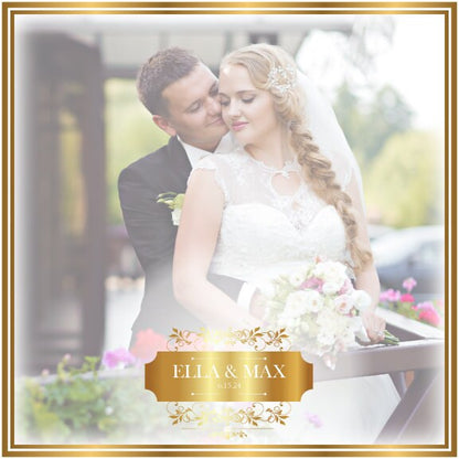 Super Unique Custom Wedding Photo Portrait Dance Floor Wrap Design. Removable Vinyl. Floor Wrap Print to cover the dancefloor. Wedding logo