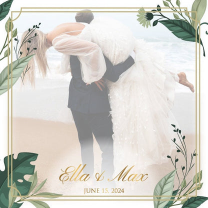 Super Unique Custom Wedding Photo Portrait Dance Floor Wrap Design. Removable Vinyl. Floor Wrap Print to cover the dancefloor. Wedding logo